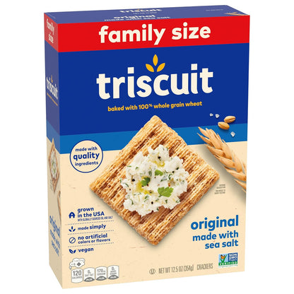 Triscuit Original Whole Grain Wheat Crackers – Mindful Snacking for Home Kitchen and Office Desk, 12.5 oz