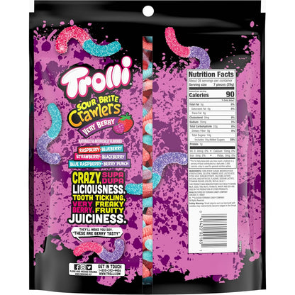 Trolli Sour Brite Crawlers Gummy Worms 28.8 oz - Fun Nostalgic Candy Gift for Her, Birthday Care Package and Stocking Stuffer Idea