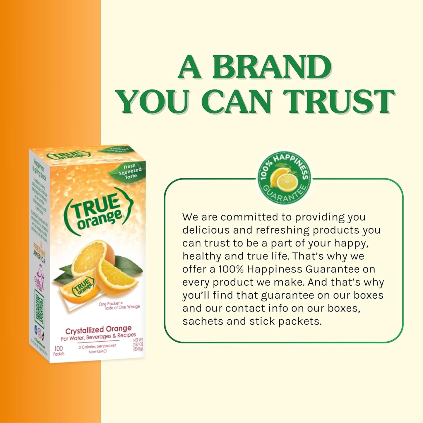 TRUE ORANGE Water Enhancer – Sugar-Free Flavoring Packets for Focused Office and Home Workspaces