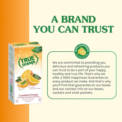 TRUE ORANGE Water Enhancer – Sugar-Free Flavoring Packets for Focused Office and Home Workspaces