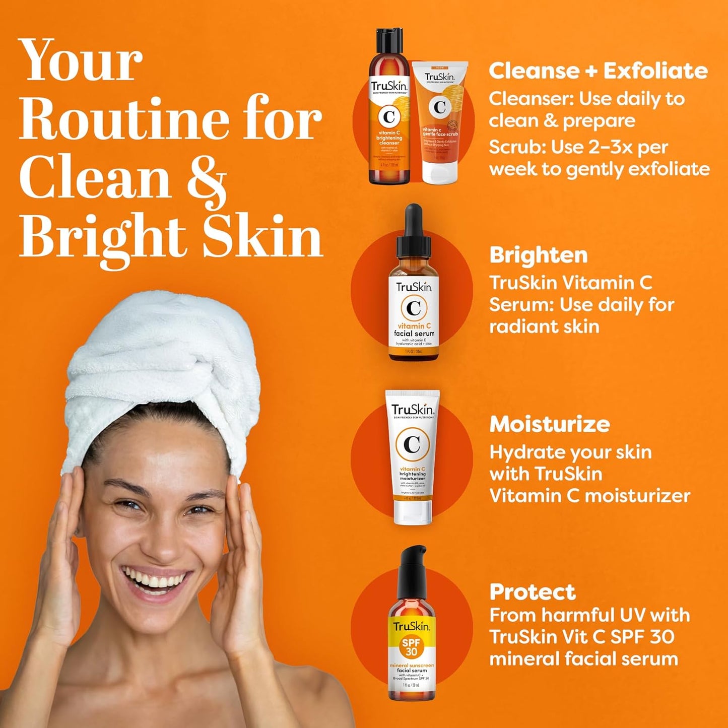 TruSkin Brightening Facial Cleanser – Refresh & Renew with Vitamins C & E Daily