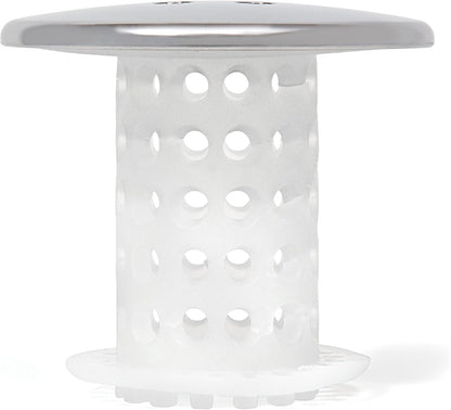 TubShroom Tub Drain Hair Catcher - Chrome Finish Bathroom Decor Accessory, Concealed In-Drain Design for Modern Showers