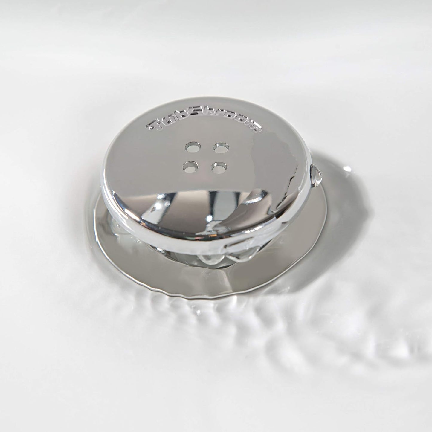 TubShroom Tub Drain Hair Catcher - Chrome Finish Bathroom Decor Accessory, Concealed In-Drain Design for Modern Showers