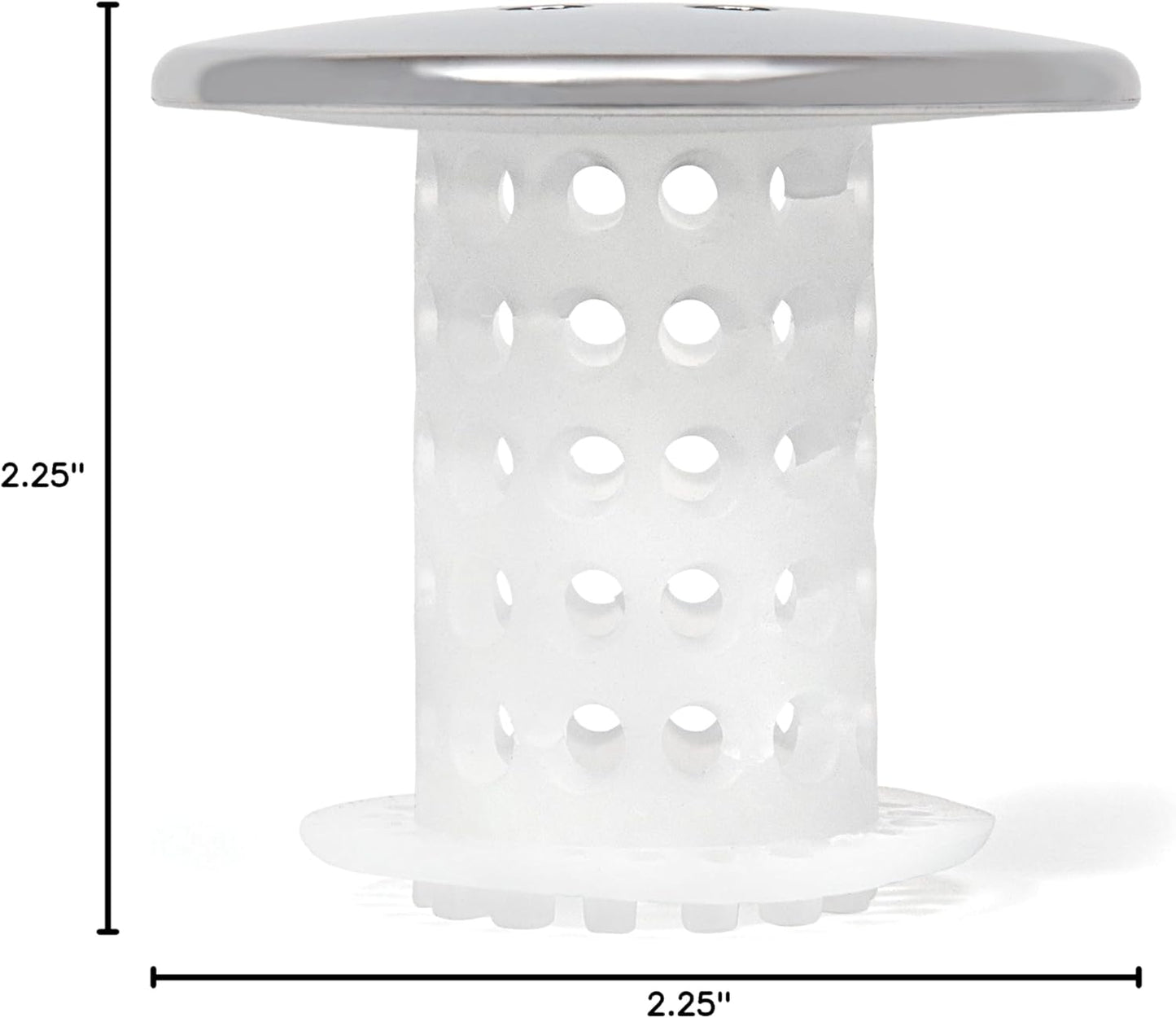 TubShroom Tub Drain Hair Catcher - Chrome Finish Bathroom Decor Accessory, Concealed In-Drain Design for Modern Showers