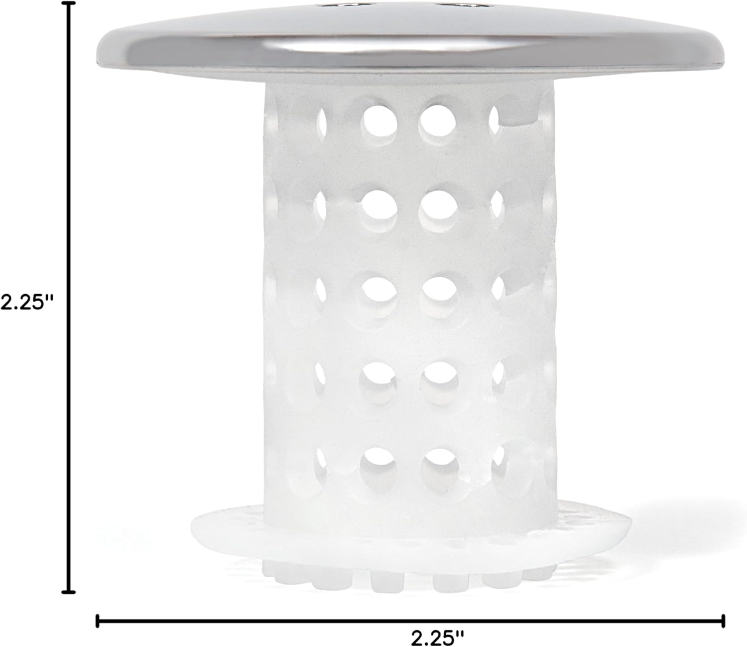 TubShroom Tub Drain Hair Catcher - Chrome Finish Bathroom Decor Accessory, Concealed In-Drain Design for Modern Showers