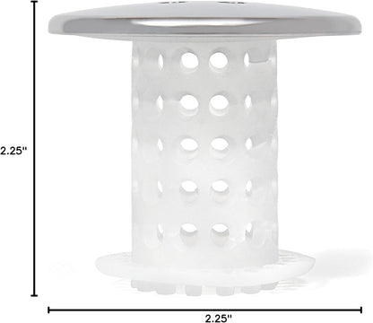 TubShroom Tub Drain Hair Catcher - Chrome Finish Bathroom Decor Accessory, Concealed In-Drain Design for Modern Showers