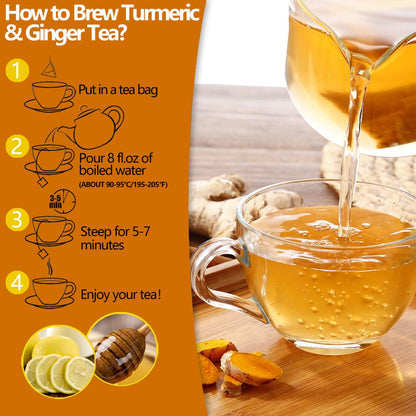 Turmeric Ginger Cinnamon Tea Bags – Thoughtful Wellness Gift for Her on Birthdays and Mother's Day
