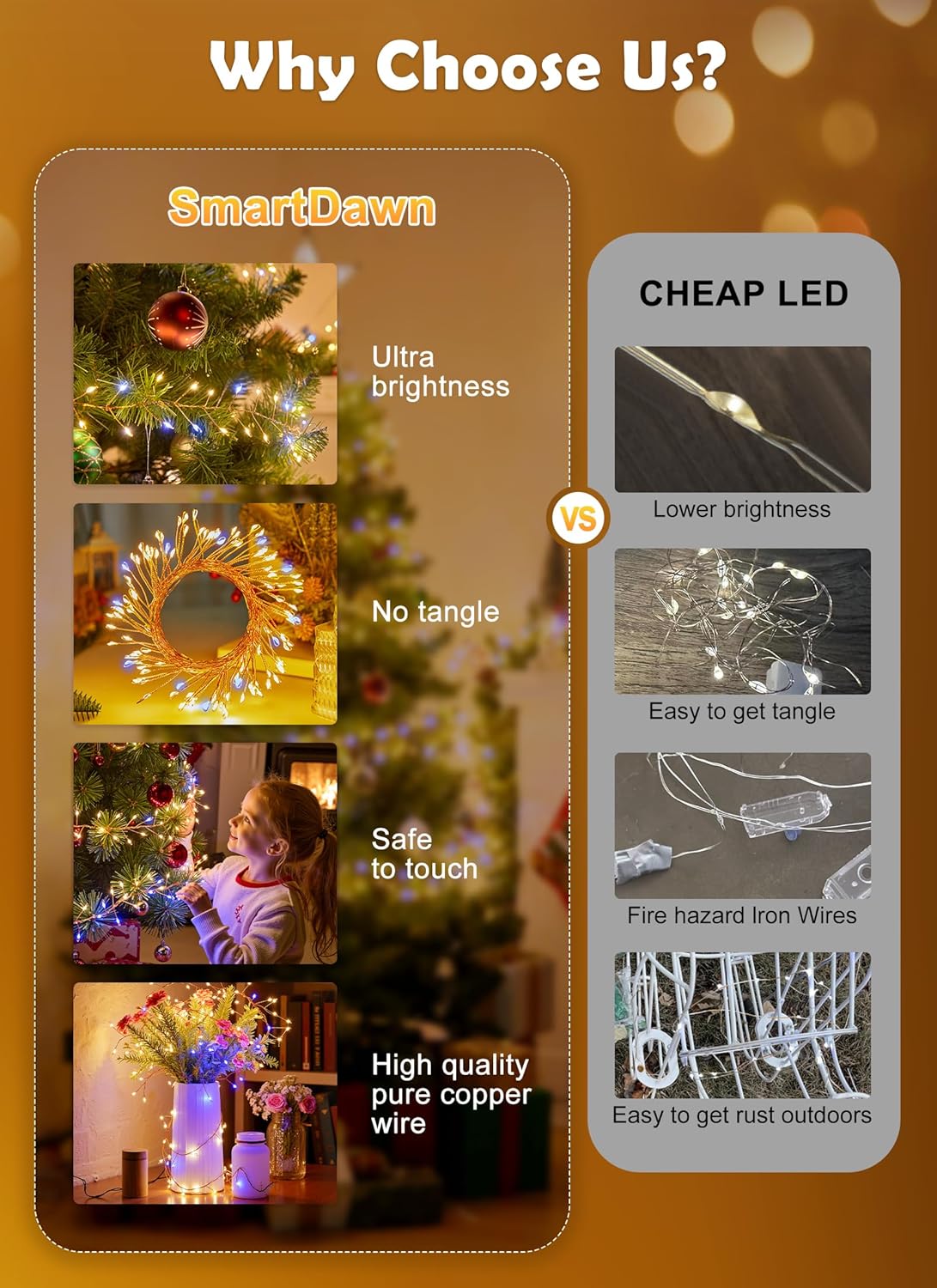 Twinkle Lights Battery Operated – 40FT Warm and Cool Glow Garland for Cozy Bedroom and Living Room Decor