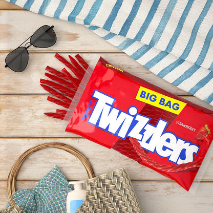 TWIZZLERS Twists Strawberry Candy – Holiday Stocking Stuffer and Valentine's Day Gift Bag, 16 oz