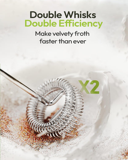 two detachable frothing whisks included