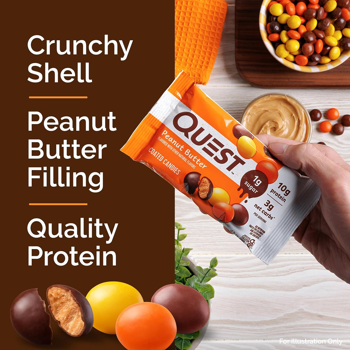 two flavor options: peanut butter and chocolatey peanut