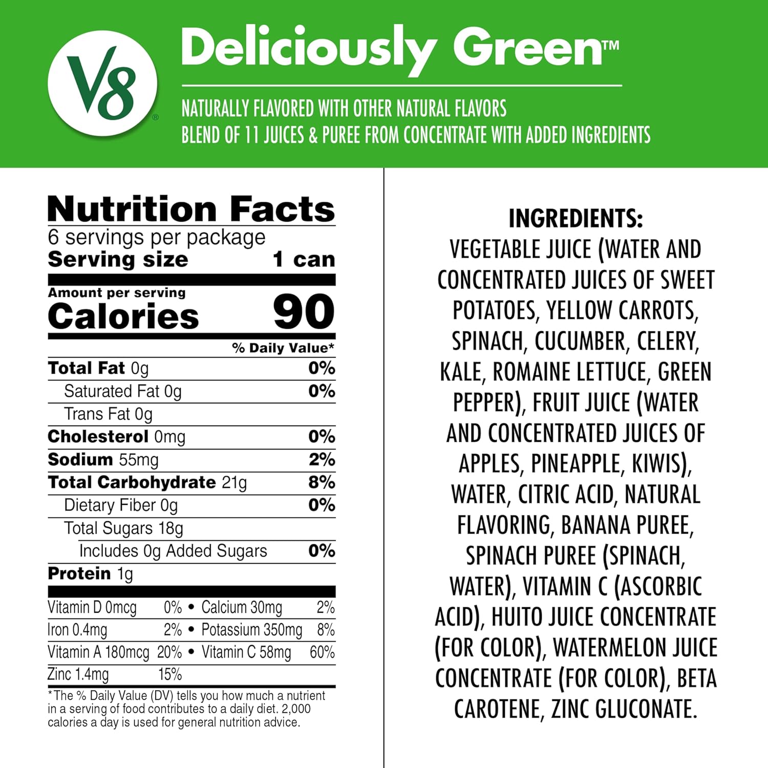 two flavor variants available: deliciously green and strawberry banana