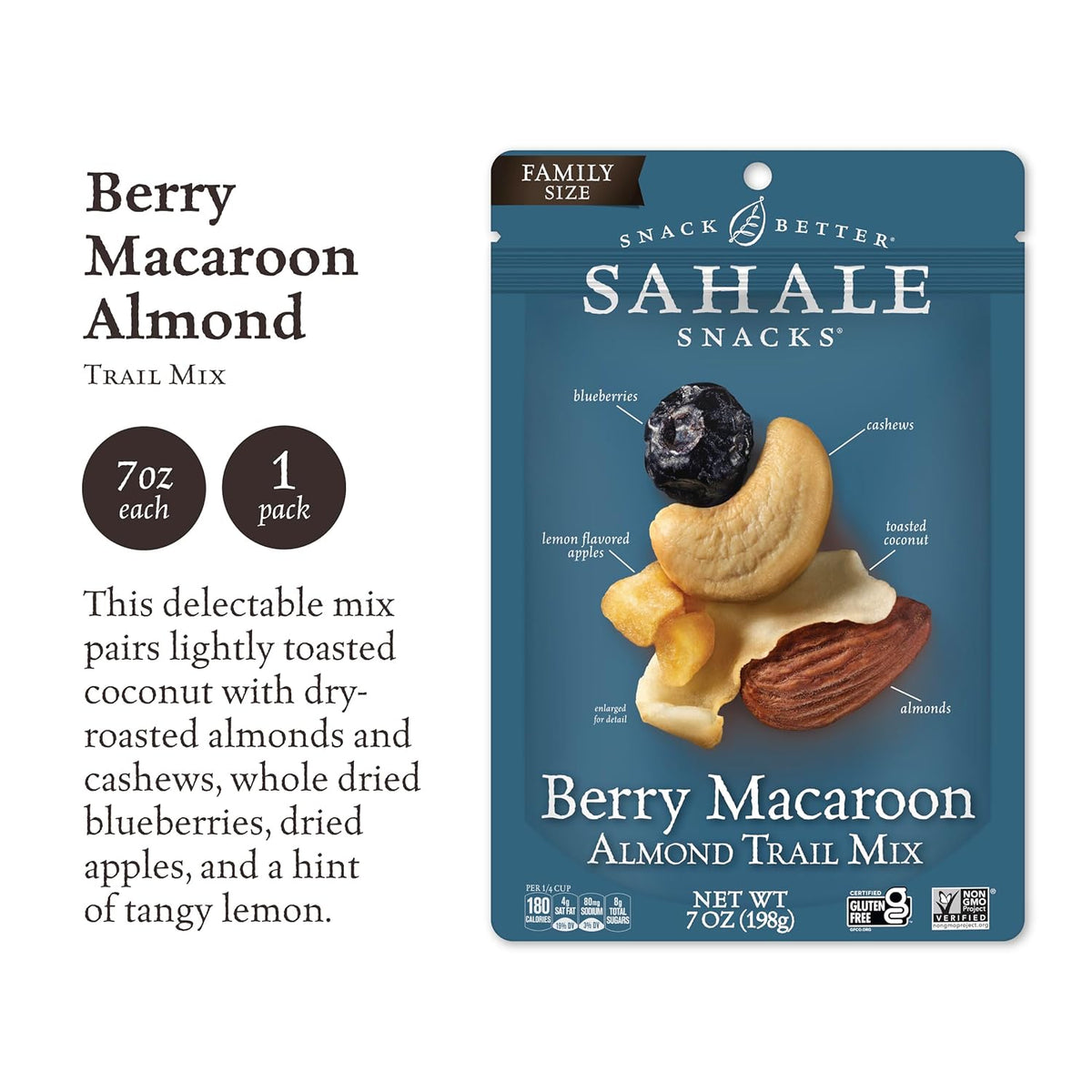 two flavor variants: berry macaroon almond and mango tango almond