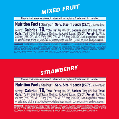 two-flavor variety: mixed fruit and strawberry