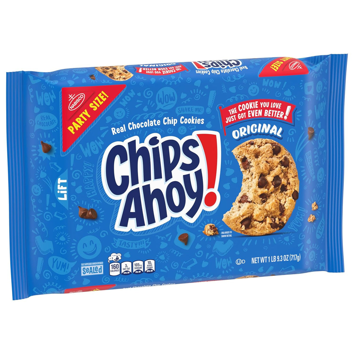 two-flavor variety pack: 14.38 oz chewy confetti cake with rainbow sprinkles + 18.2 oz original chocolate chip