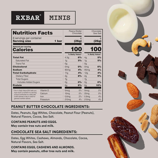 two flavors included: peanut butter chocolate and chocolate sea salt