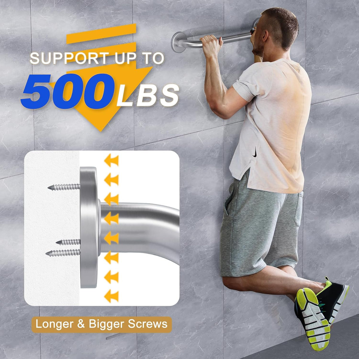 two grip diameters: 1 inch standard and 1.25 inch thicker for easier gripping