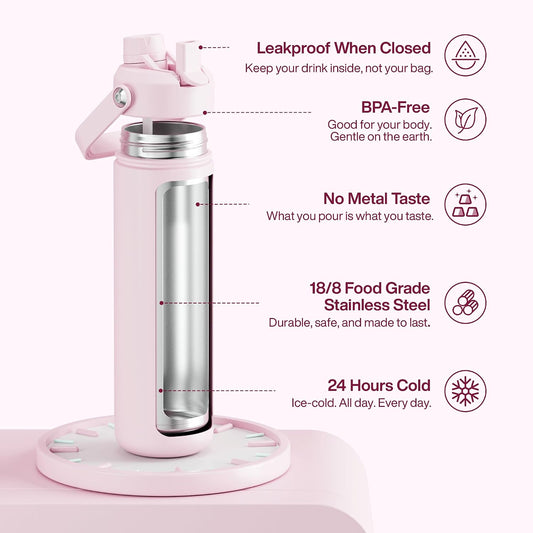 two-in-one lid with built-in straw and removable twist cap for deep hydration