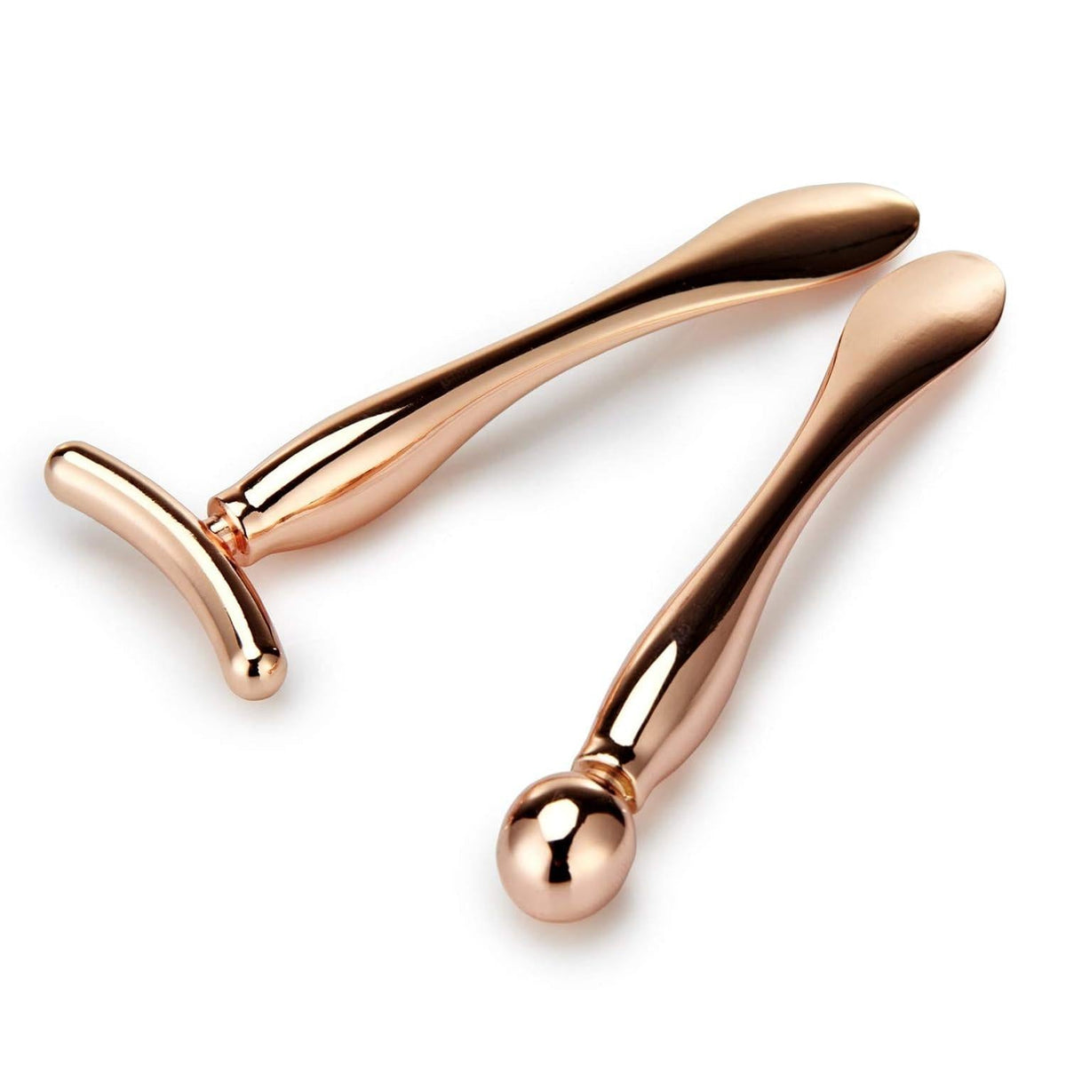 two-piece set: round eye cream applicator plus y-shaped massage wand