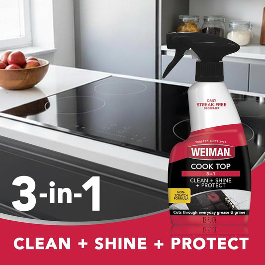 two-product kit: daily cooktop cleaning spray (10 oz) plus heavy-duty cooktop cream (12 oz)
