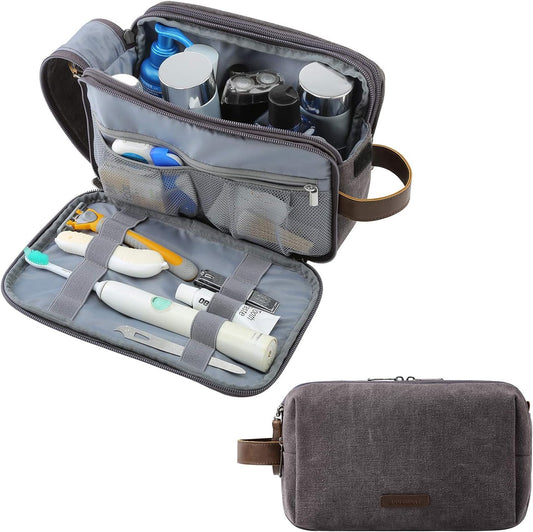 two-sided zipper layout with waterproof pvc dry/wet separation pocket on one side and full-open mesh + elastic pockets on the other