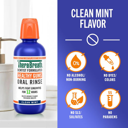 two size/format variants: 16 fl oz mouthwash (pack of 2) and 8 oz toothpaste (pack of 1)