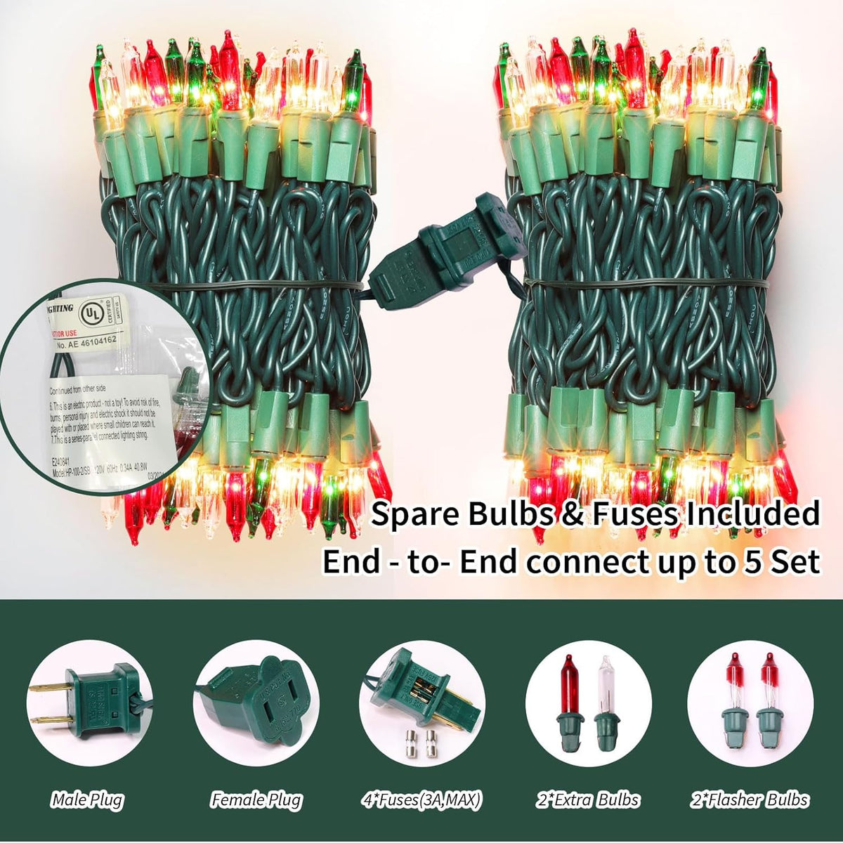 ul-listed with built-in 3a fuse and 2 spare fuses plus 4 spare bulbs for safe long-term use