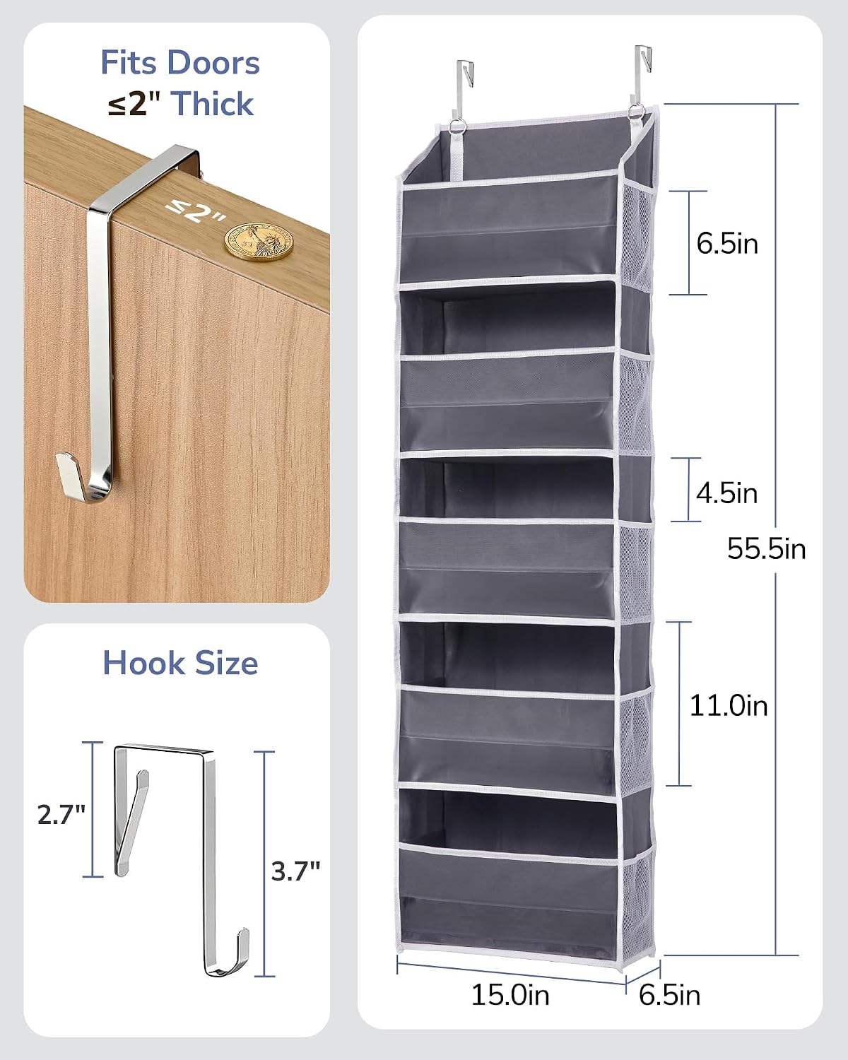 ULG Over The Door Organizer – Workspace Storage for Cables, Notebooks and Daily Essentials