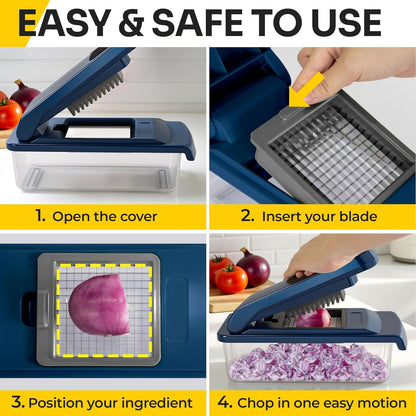 UltraChop All-In-1 Vegetable Chopper – Compact Countertop Tool for Clutter-Free Small Kitchens, Meal Prep Essential