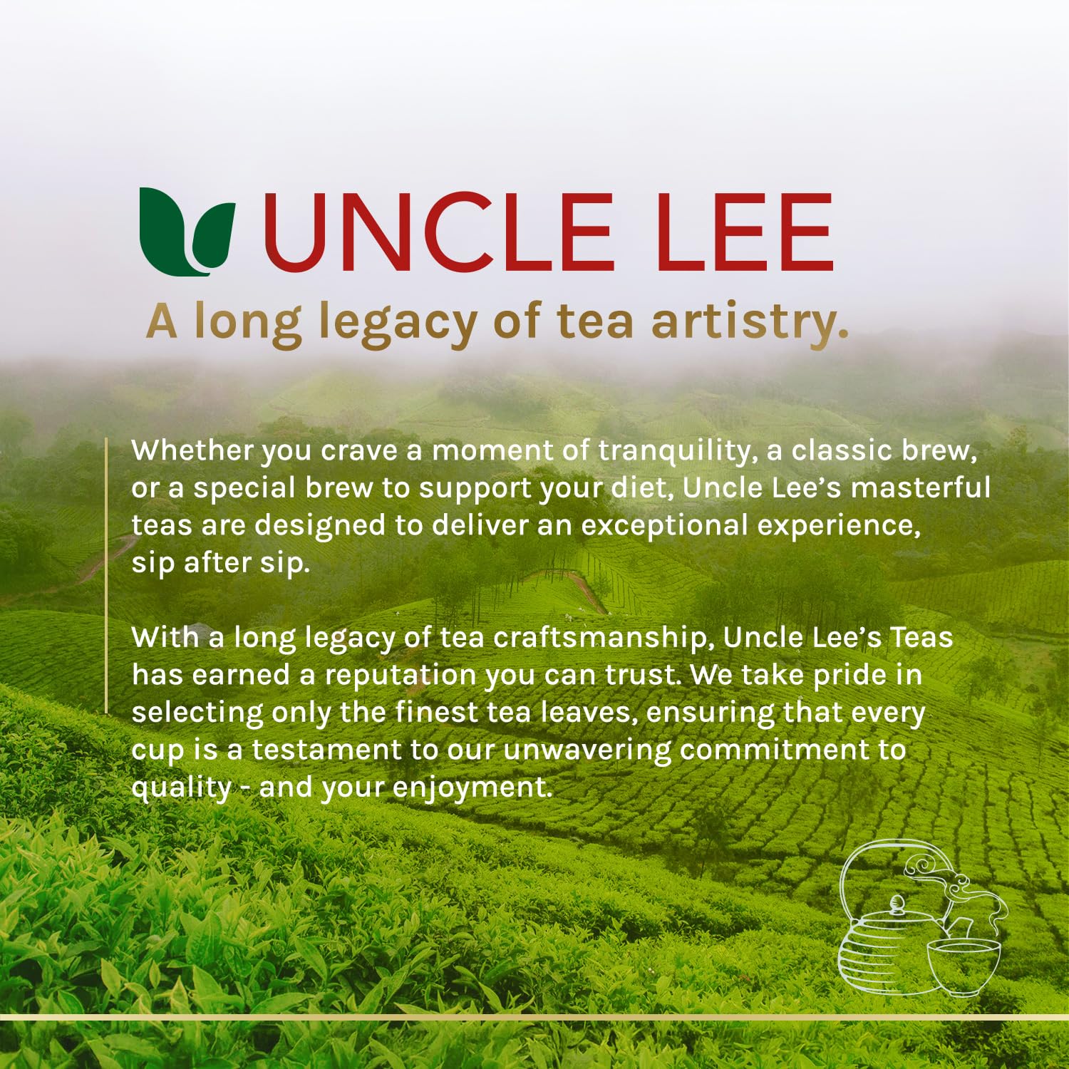 Uncle Lee's Organic Matcha Green Tea Bags – Smooth Focus Drink for Home Office and Remote Workdays