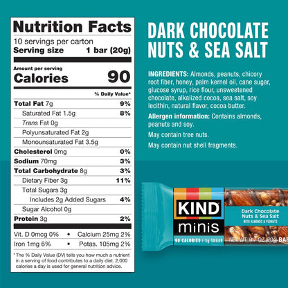 under 90 calories per mini bar for built-in portion control