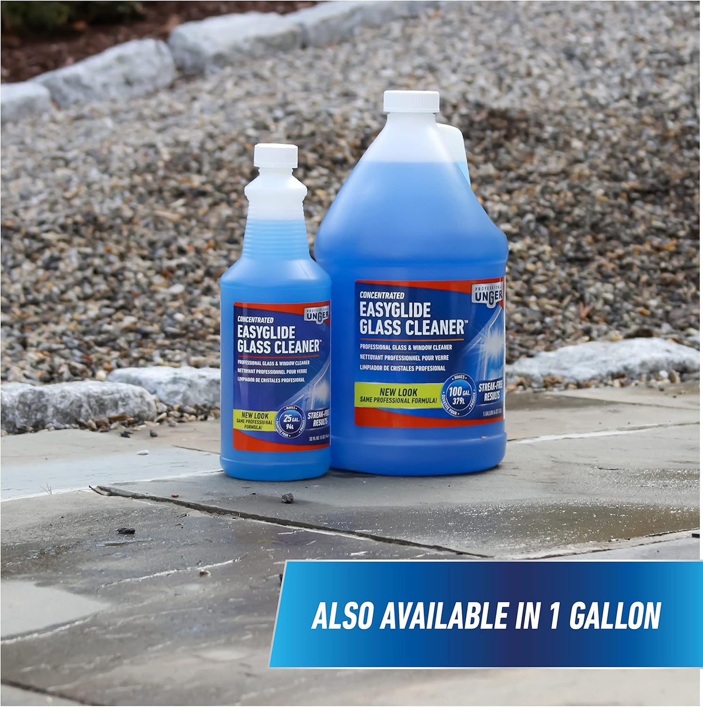 Unger Professional EasyGlide Glass Cleaner Concentrate – Commercial Window Cleaning Supply for High-Volume Contractor Jobs
