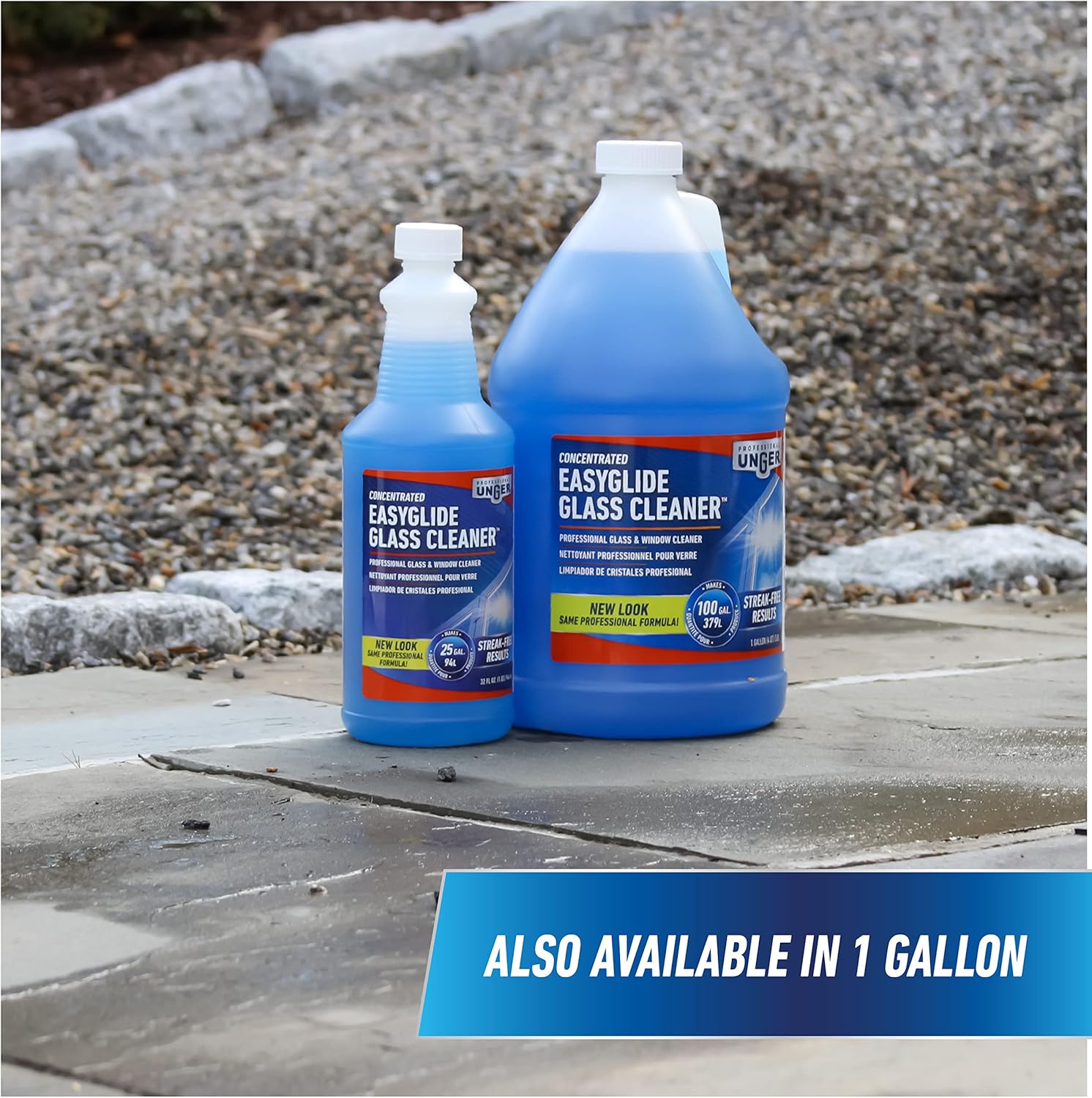 Unger Professional EasyGlide Glass Cleaner Concentrate – Commercial Window Cleaning Supply for High-Volume Contractor Jobs