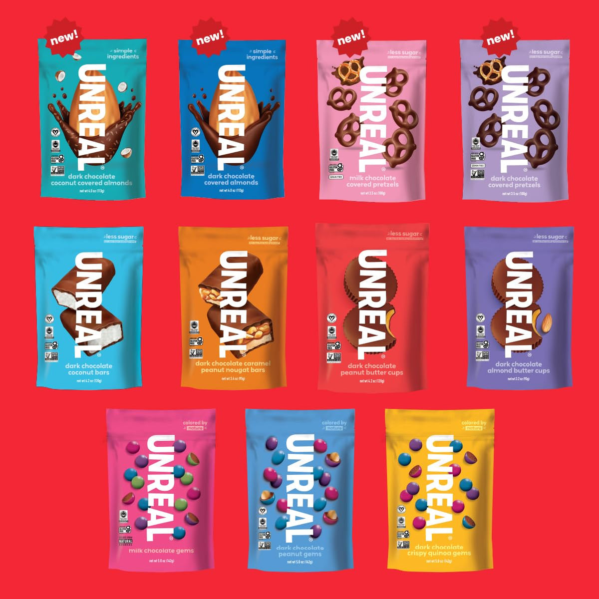 Unreal Dark Chocolate Peanut Butter Cups – 5g Sugar Mindful Snack for Home Pantry and Gym Bag