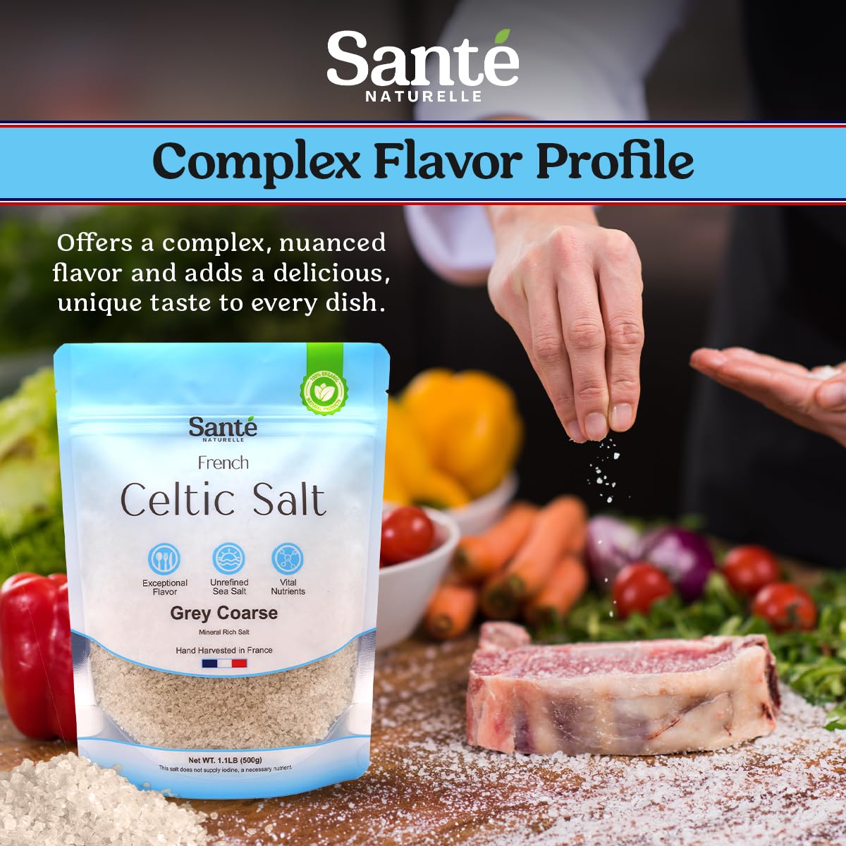 unrefined, organic, and toxin-free — retains natural moisture from sun-and-wind evaporation