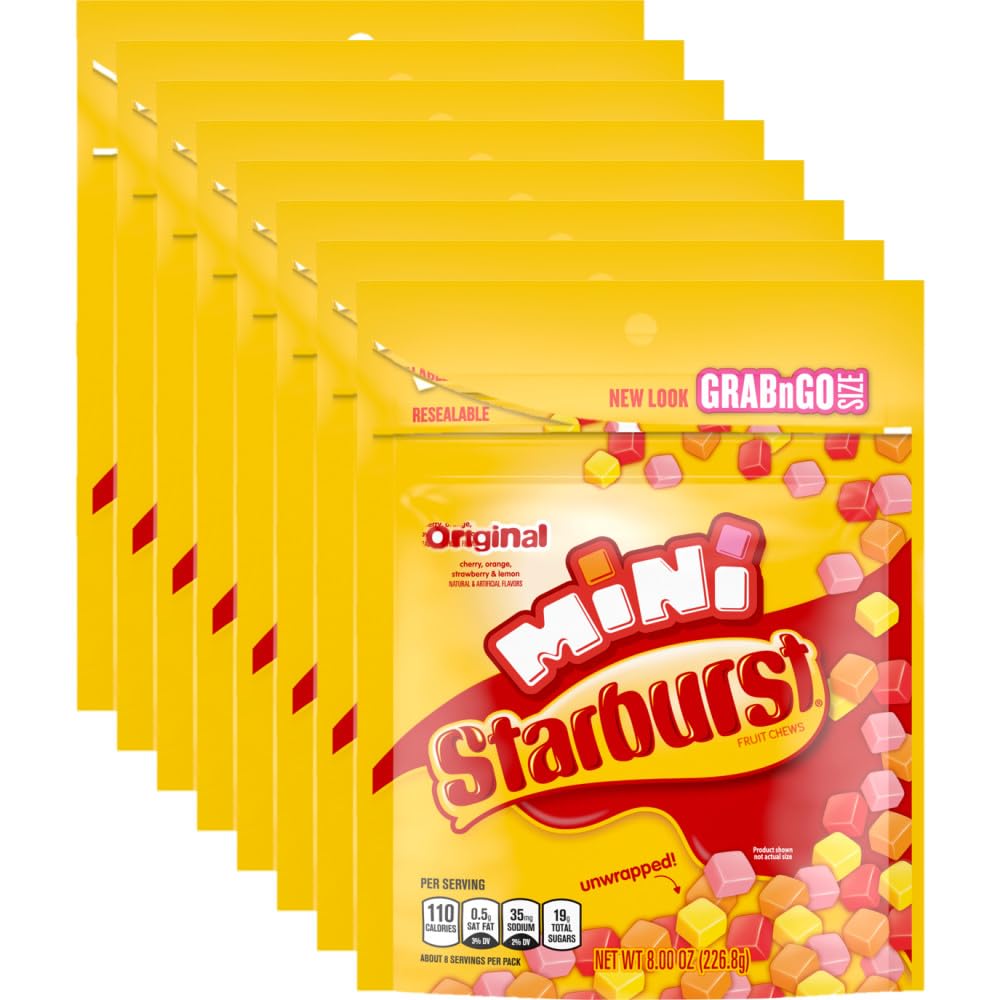 unwrapped mini chews in four original flavors: strawberry, lemon, orange, cherry