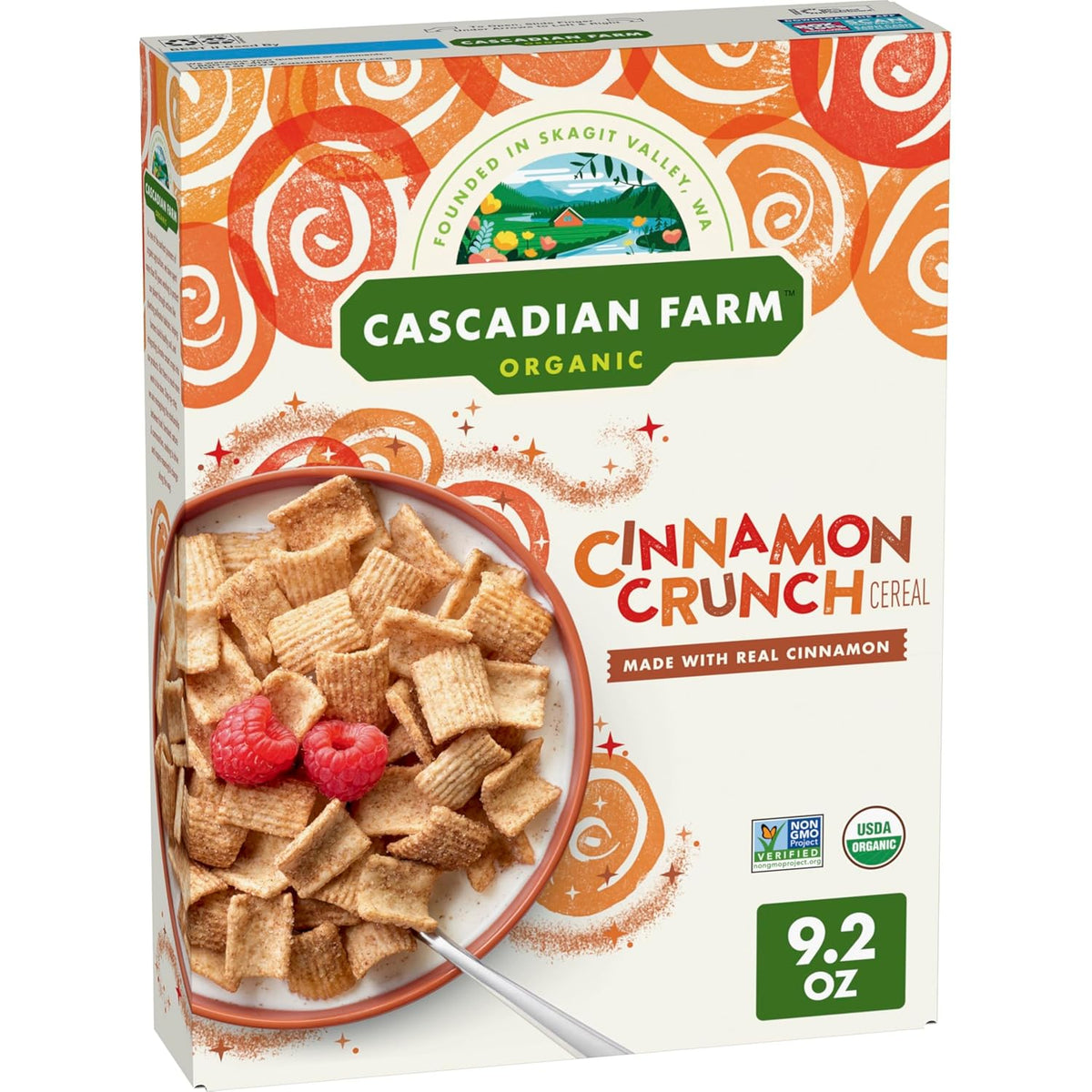 usda organic certified by cascadian farm and manufactured by general mills