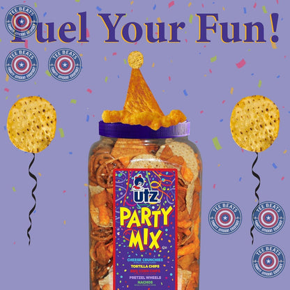Utz Party Mix 26 oz Barrel - Crowd-Pleasing Hostess Gift for Housewarming and Holiday Hosting