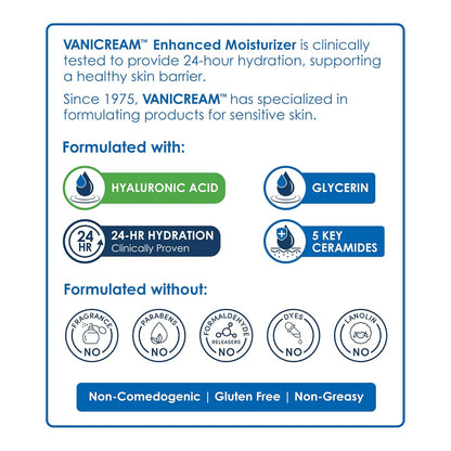 Vanicream Enhanced Moisturizer – Sensitive Skin Body Lotion for Nightly Wind-Down Skincare Ritual