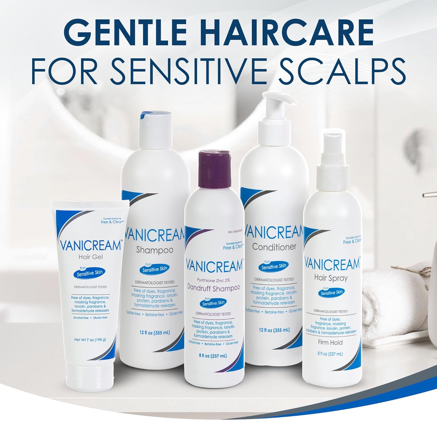 Vanicream Hair Shampoo – Sensitive Scalp Self-Care for a Calming Bath Ritual, Fragrance-Free Daily Cleanser