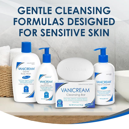 Vanicream Liquid Cleanser – One-Bottle Minimalist Skincare for Face Hands and Body, Fragrance-Free Sensitive Skin