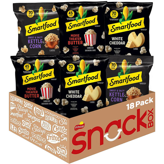 variety pack containing 20 white cheddar, 12 kettle corn, and 8 movie theater butter bags