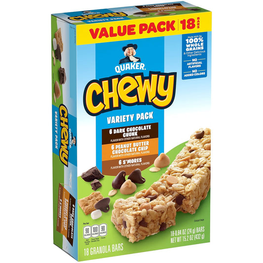 variety pack with chocolate chunk, peanut butter chocolate chip, and s'mores flavors