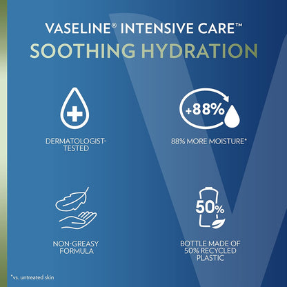 Vaseline Intensive Care Body Lotion for Dry Skin – Clean Pump-Bottle Moisturizer for Clutter-Free Countertops, Pack of 3