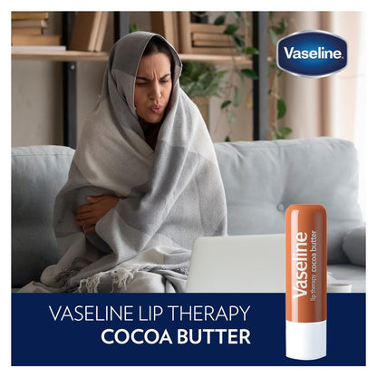 Vaseline Lip Therapy Cocoa Butter Twin Pack – Practical Birthday Gift for Mom and Women, Hydrating Lip Balm Set