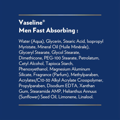Vaseline Men's Healing Lotion – Anniversary or Groomsmen Gift for Men with Cracked Hands, Masculine Cooling Menthol Scent