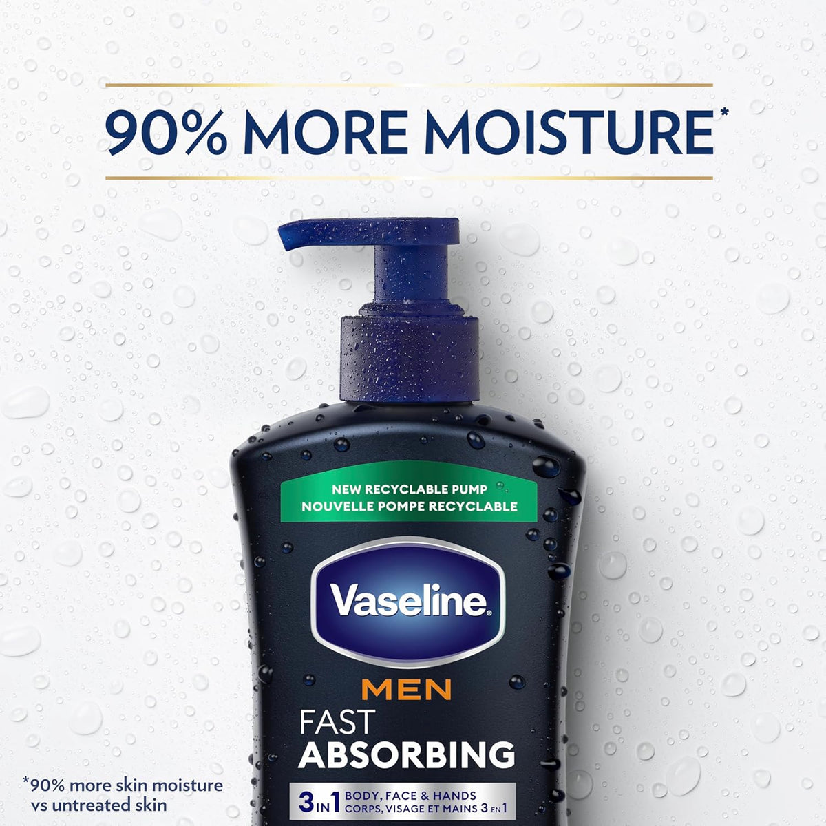 Vaseline Men's Healing Lotion – Anniversary or Groomsmen Gift for Men with Cracked Hands, Masculine Cooling Menthol Scent