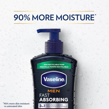 Vaseline Men's Healing Lotion – Anniversary or Groomsmen Gift for Men with Cracked Hands, Masculine Cooling Menthol Scent