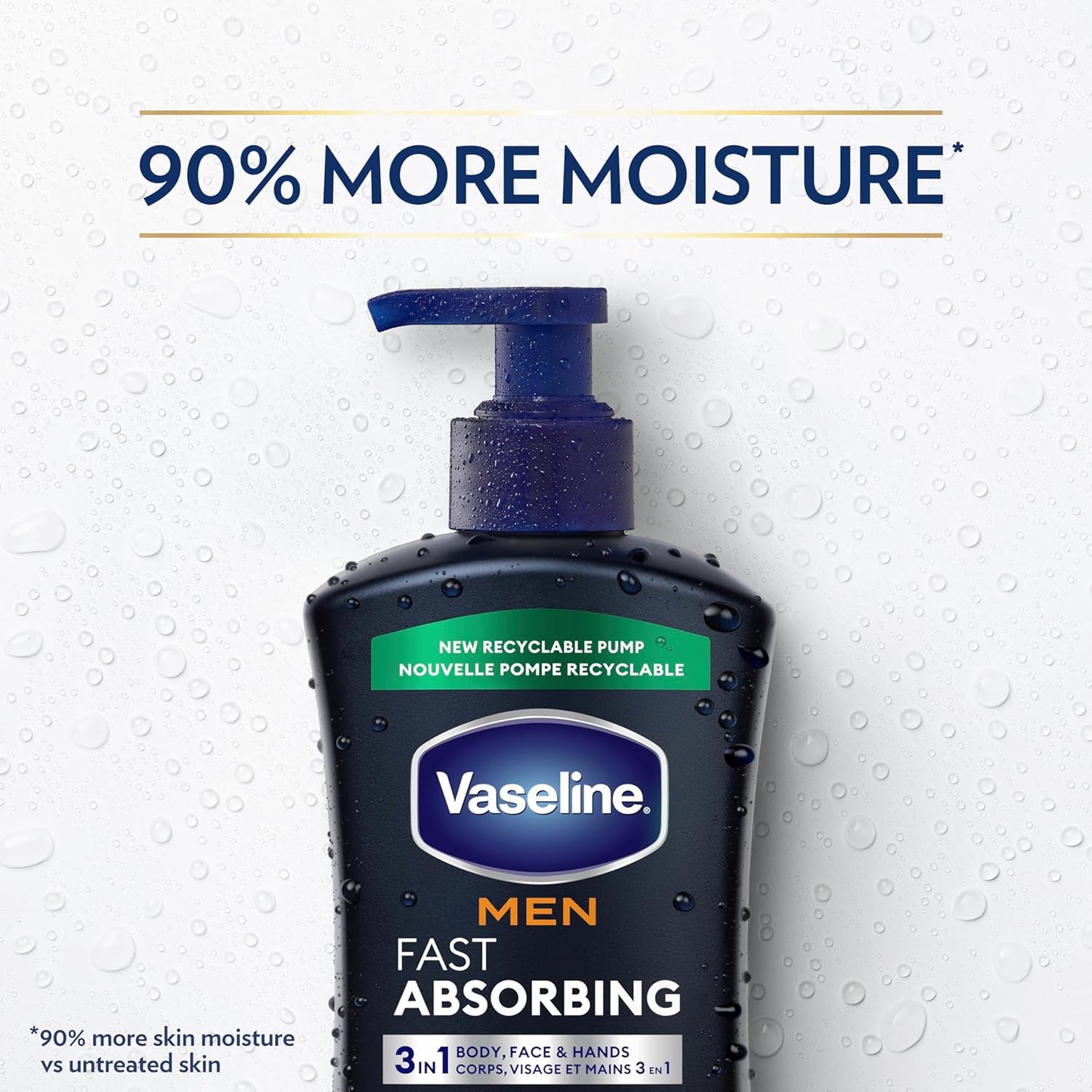 Vaseline Men's Healing Moisture Lotion – Single-Bottle Bathroom Counter Essential for a Clutter-Free Men's Grooming Routine