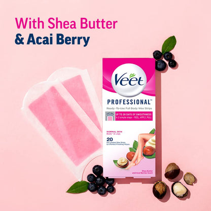 Veet Full Body Waxing Kit for Normal Skin – Self-Care Spa Night Essential for Women